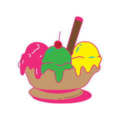 Colorful Icecream Sundae