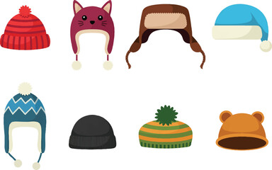 set of hats and accessories