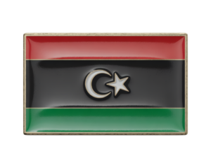 Proudly display the Libyan flag lapel pin showcasing patriotic pride and unity for national celebrations and events symbol