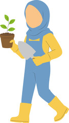 girl watering a plant