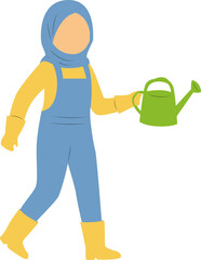 girl watering a plant