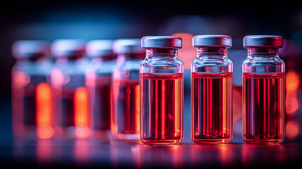 Biological fluid samples secured in laboratory vials illustrating clinical research and advanced medical diagnostics.
