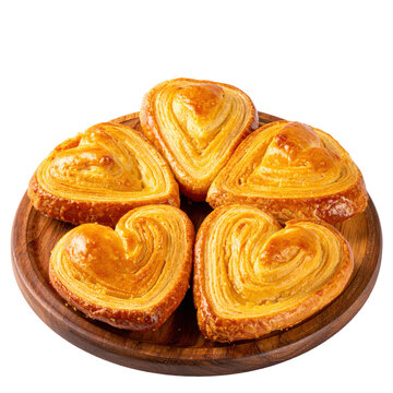 A golden-brown empad&atilde;o de palmito a savory brazilian heart of palm pie with a flaky pastry crust presented whole and isolated on a white background
