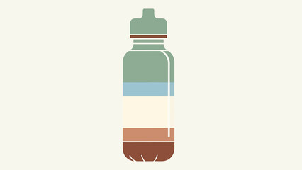 Fototapeta premium Stylized Water Bottle Illustration with Earth Tone Layers.