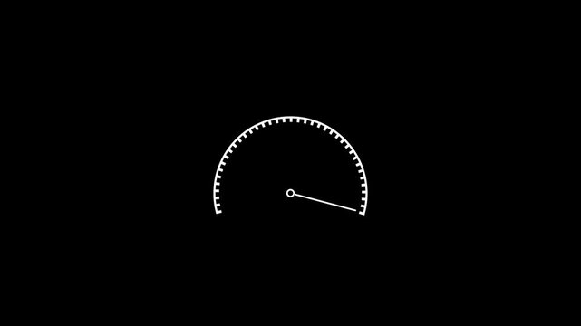 White Speedometer Gauge on Black Background dial measurement