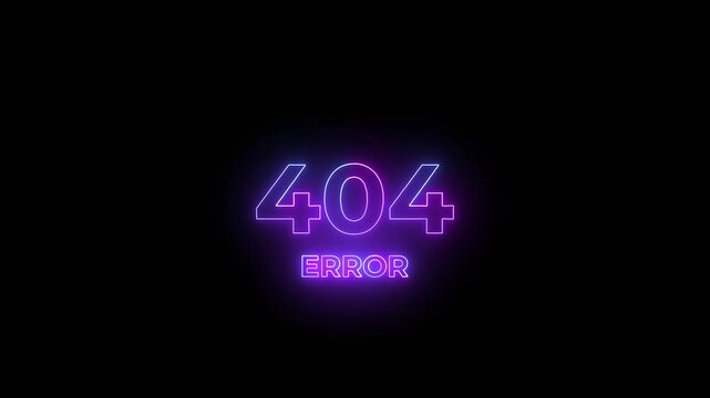 bright neon 404 error typography animation for digital platforms.