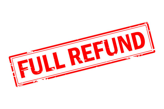 FULL REFUND - Red Rubber Stamp with text message FULL REFUND
