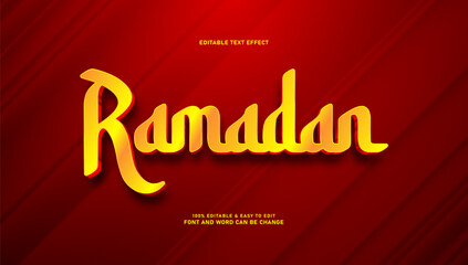 Ramadan Holy Month Editable Text Effect - Gold 3D Typography on Red Background