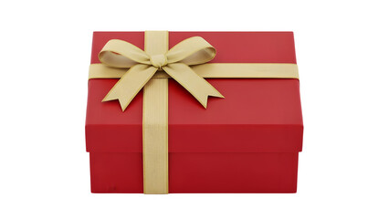 Ultra Detailed Red Gift Box with Gold Ribbon | 4K Product Photo | Isolated White Background | Premium Lighting