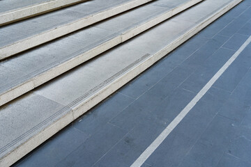 Modern Granite Staircase and Tiled Ground Texture. architecture, urban design, modernity, and safety.