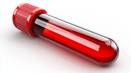 A medical vial containing a blood sample used for diagnostic procedures, illustrating clinical testing, laboratory evaluation and modern healthcare practices.
