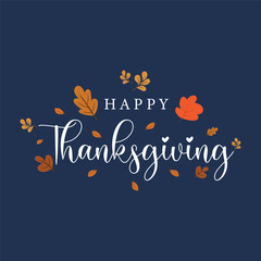 Happy Thanksgiving Typography Poster Vector Design.