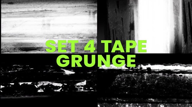 set 4 video tape grunge pack 4k resolutions for editing project film