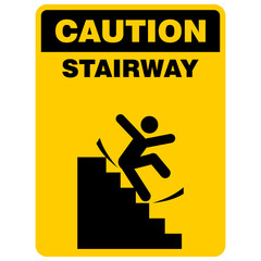 Caution, Stairway sign vector