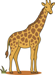Naklejka premium Cute Giraffe - Animal Character Illustration Isolated on Transparent Background
