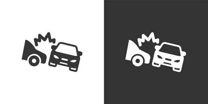 Fototapeta Car accident insurance icon. Solid glyph series icon
