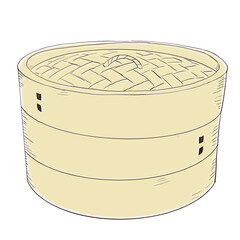 和食・中華料理の道具：二段重ねのせいろ