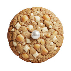 Delicious cookie with pearl isolated on transparent background