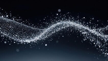 Dynamic Shimmering Digital Flow Abstract Background with Bright Particles.