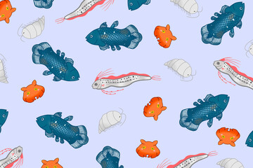 深海魚たちのパターンテンプレート