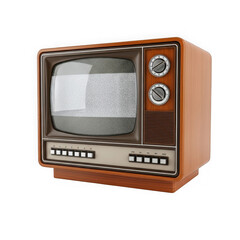 Vintage television isolated on transparent background