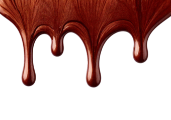 Chocolate Dripping on Surface isolated on transparent or white background