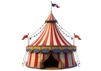 Circus tent isolated on a transparent or white background