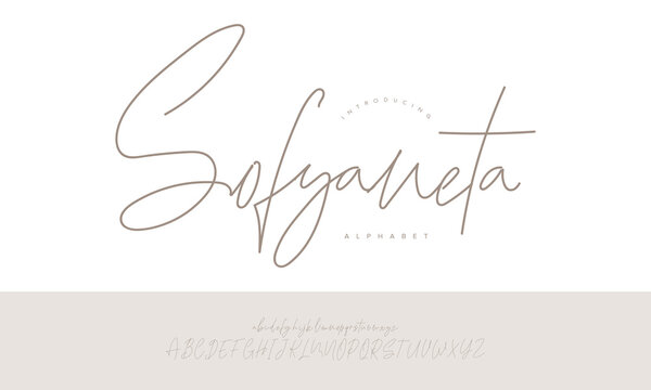 Sofyaneta Thin Monoline Signature Font Vector For Minimalist Branding Design