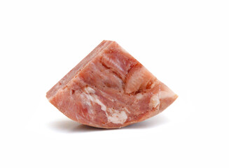 Front view of folded slice of lean pork ham