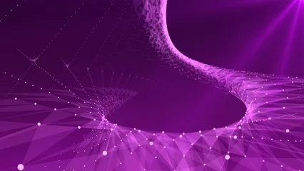 Fotobehang Violet Cyber or technology digital landscape background. 3d rendering  © terai