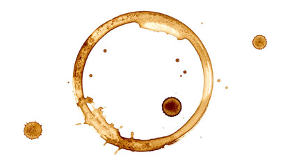 Brown coffee ring stain on black bg