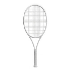 White tennis racket isolated on transparent background
