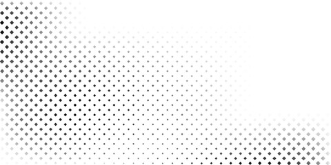Rectangle abstract transparant halftone gradient texture. Vanishing polka dot simple modern