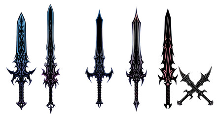 Fototapeta premium A Collection of Dark and Gothic Fantasy Swords