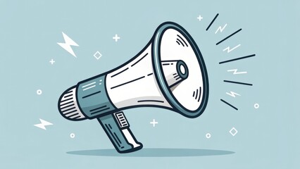 A cartoon drawing of a large, white, blue