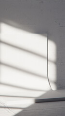 Minimal 3D scene with curved white backdrop and concrete texture. Ideal for product display, branding, and modern design mockups with natural light and shadow play.