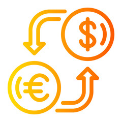 currency exchange gradient icon