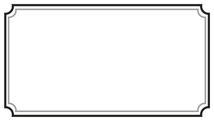 Classic Vintage Ornamental Rectangular Frame Vector with Elegant Victorian Line Border Design