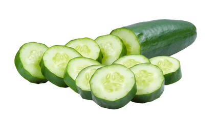 Vector of sliced cucumber on transparent background for healthy food and diet concepts