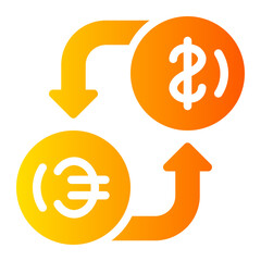 currency exchange gradient icon