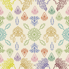 Ethnic boho seamless pattern. Tribal motif. Vector illustration.