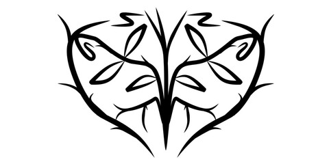 Abstract tribal symmetrical line art