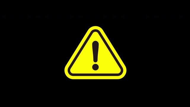 Exclamation Mark Danger Warning Symbol Animation Alpha Channel