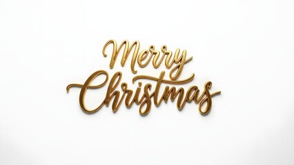 "Merry Christmas" golden text on white background