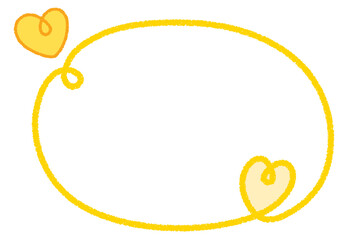 クレヨンラインのカーリーハートフレーム/イエロー