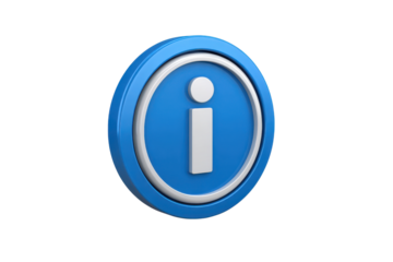Blue circular information icon with white letter i symbol image, Png, Isolated on Transparent Background, Cut Out