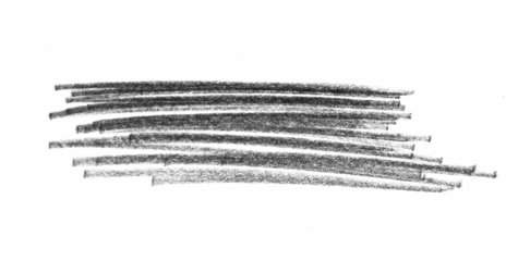 Black pencil hand writing strokes set on transparent background