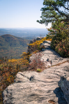Appalachian trail in Virginia leading to McAfee Knob, autumn