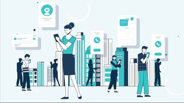 People Using Slow and Expensive Digital Social Services &ndash; Modern Communication Challenge Animation