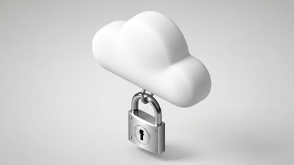 Secure Cloud Computing Concept with Padlock.